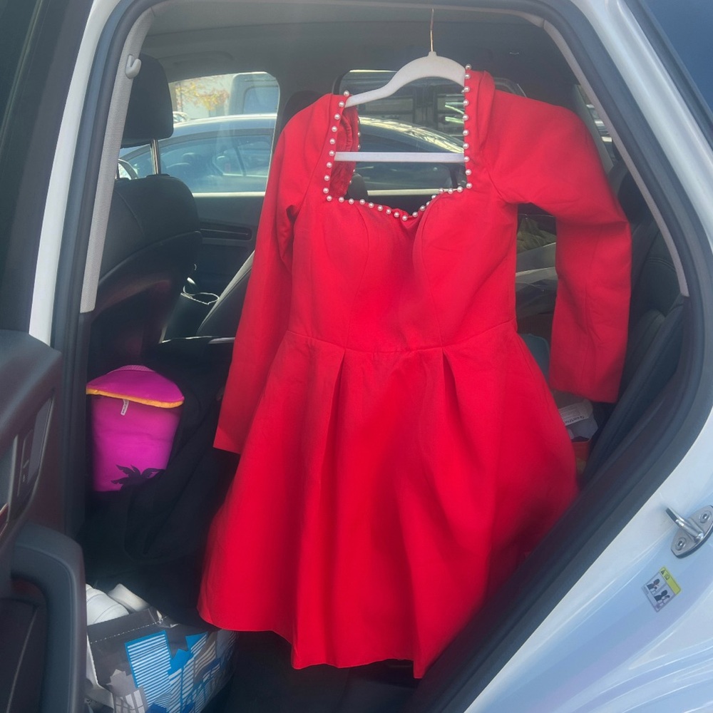 SOLD square neck holiday dress fit and flair size 4 small oddmuse style